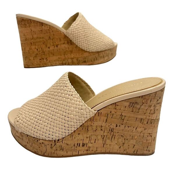 Etienne Aigner Slip-On Wedge Sandal Size 8.5 Tan Open toe - Picture 7 of 7